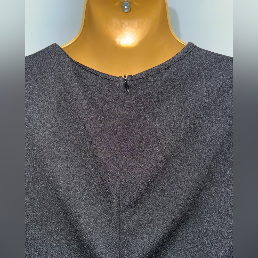 Black Fit & Flare Cap Sleeve Dress • Size M • Textured Fabric - Picture 6 of 9